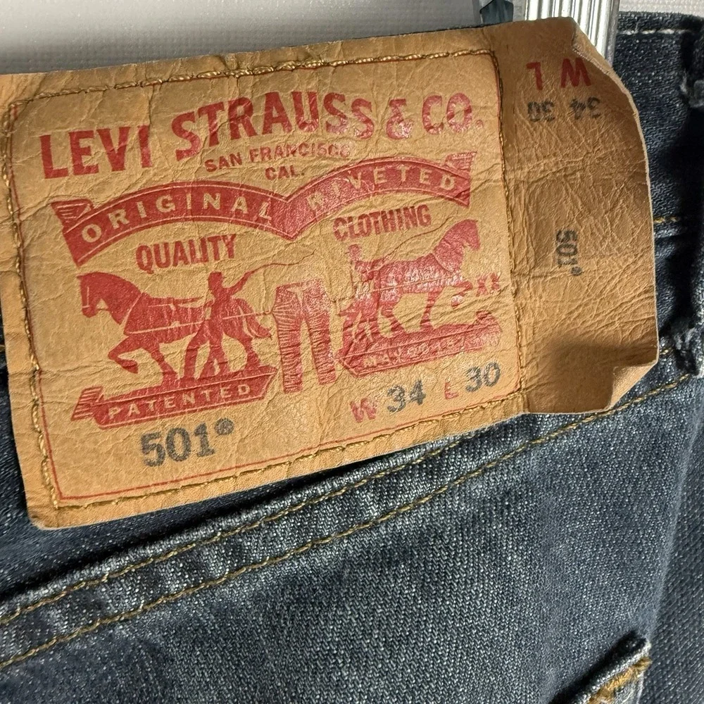 Levi's 501XX Haiti Men 34x30 Denim Dark Wash Cotton Button Fly 5 Pocket Jeans